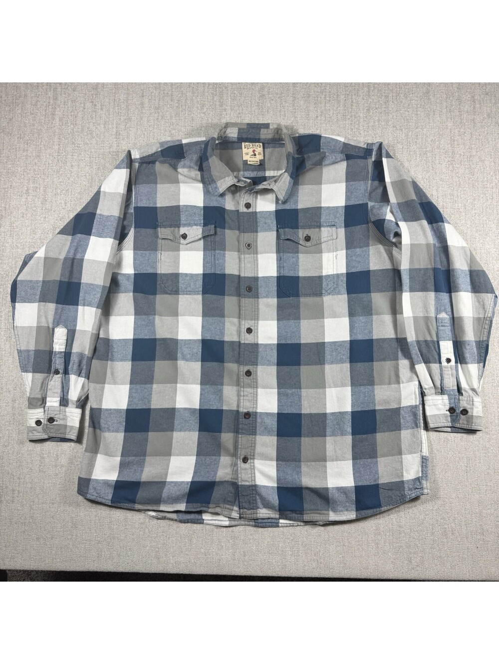 RedHead Plaid Button Down Shirt Long Sleeve Cotton Flannel Men's Size 2XLT